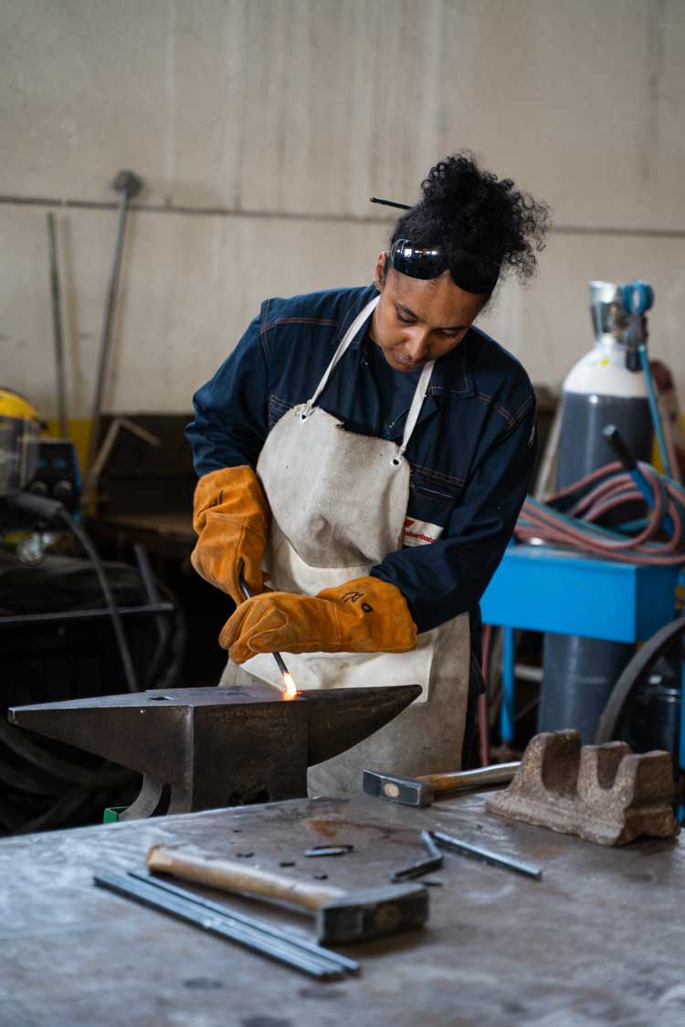 Dominique White during her Italian residency at Metalserbatoi S.N.C., Todi. 2023. Photo: TIWI.