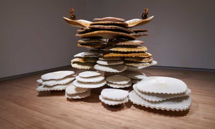 Installation view of Marguerite Humeau, When Forms Come Alive, 7 February — 6 May 2024. Photo: Jo Underhill. Courtesy the Hayward Gallery.