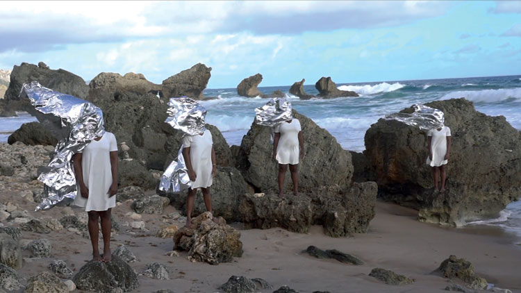 Alberta Whittle, Holding the Line: A refrain in two parts, 2021 (film still). Courtesy of the artist and The Modern Institute / Toby Webster Ltd., Glasgow.