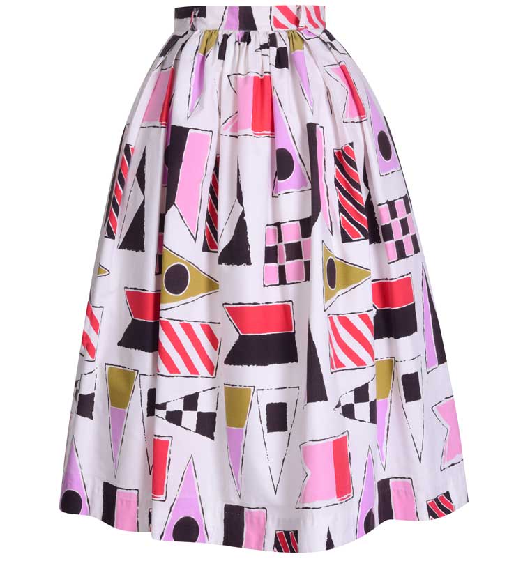 Andy Warhol. Textile of large nautical flags, skirt, c1957-58. © 2022 The Andy Warhol Foundation for the Visual Arts, Inc. Licensed by DACS, London.
