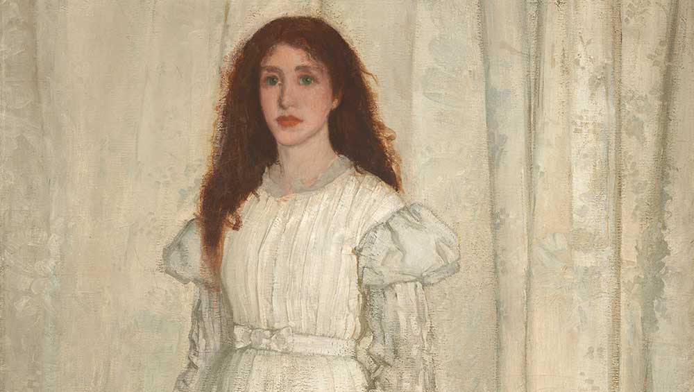 James Abbott McNeill Whistler, Symphony in White, No. 1: The White Girl, 1862 (detail). Oil on canvas, 213 x 107.9 cm. National Gallery of Art, Washington, Harris Whittemore Collection.