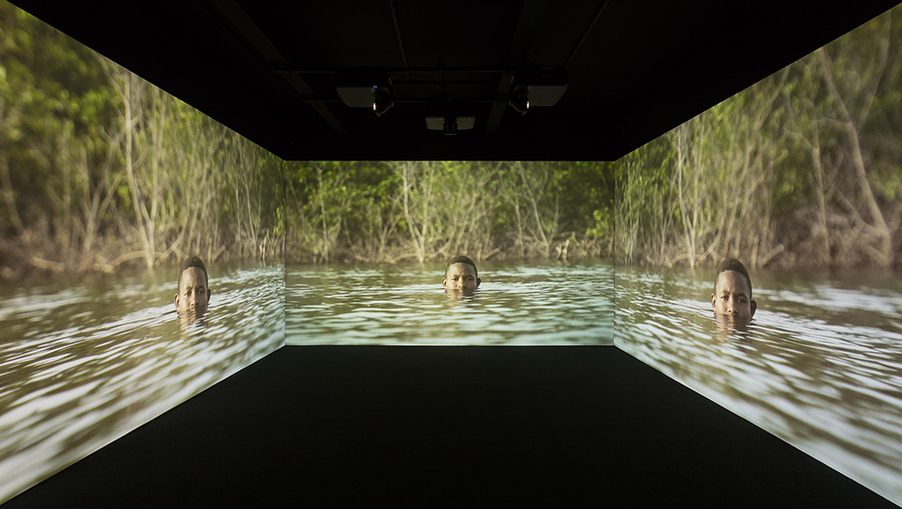 Kehinde Wiley, Narrenschiff, 2017. Three-channel projection, installation view, Levinsky Gallery, University of Plymouth, 2020.