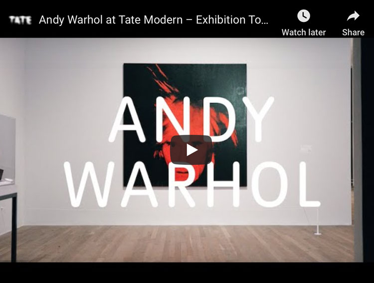 Andy Warhol at Tate Modern – Exhibition Tour | Tate. Curator-led video tour, filmed before Tate Modern closed.