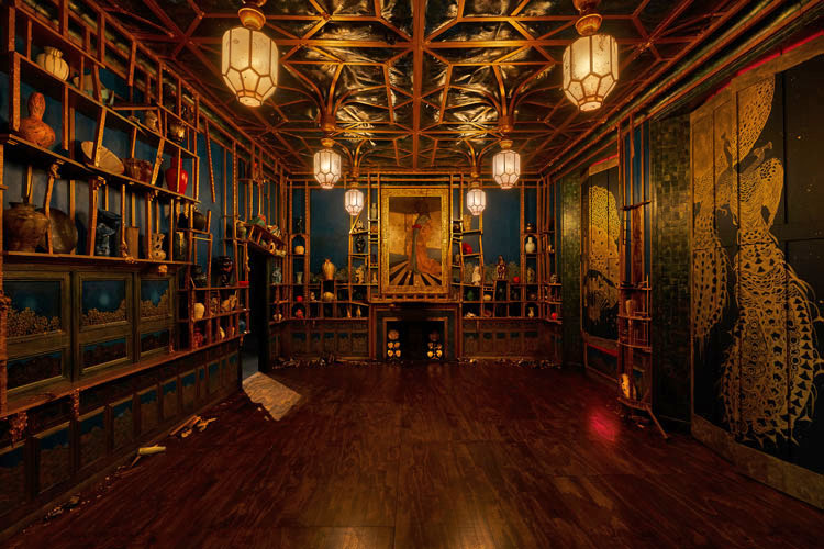 Darren Waterston. Filthy Lucre: Whistler’s Peacock Room Reimagined, Victoria & Albert Museum, London, 25 January – 3 May 2020. Photo: Luke Walker.