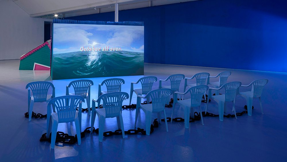 Alberta Whittle: How Flexible Can We Make the Mouth, installation view, Dundee Contemporary Arts, 2019. Photo: Ruth Clark.