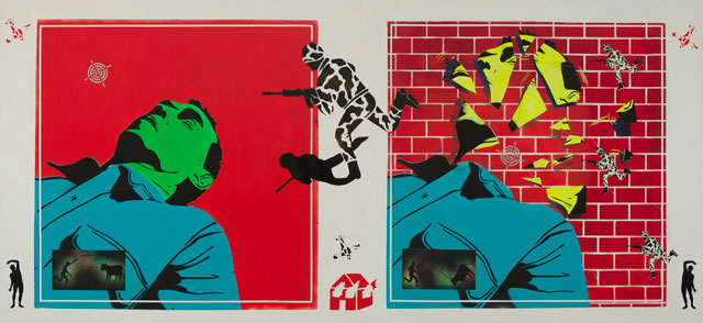 David Wojnarowicz, Untitled (Green Head), 1982. Acrylic on Masonite, 121.9 × 243.8 cm. Collection of Hal Bromm and Don Meris. Photograph courtesy Museo Reina Sofia.