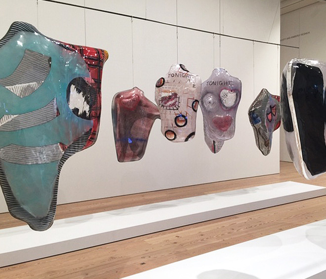 Works by Ragen Moss, installation view, Whitney Biennial 2019. Photo: Jill Spalding.