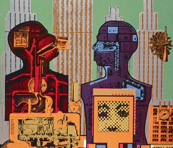 Eduardo Paolozzi. Metalization of a Dream, 1963. Print, screenprint on paper, 50.5 x 48 cm. Collection: National Galleries of Scotland, bequeathed by Gabrielle Keiller 1995. © Trustees of the Paolozzi Foundation, Licensed by DACS 2018.