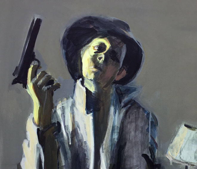 Cherry Pickles. Self-Portrait as William S Burroughs, 2014. Oil on canvas, 100 x 80 cm.