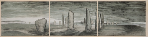 Frances Walker. Calanais, 1995. Lithograph and screenprint, 54 cm x 228 cm. From the artist's collection. Photograph: Mike Davidson, Positive Image.