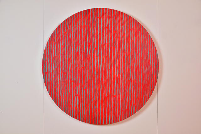 Kate Whiteford. Punctuation Series, (After Capability Brown) Full stop, 2016. Acrylic on canvas over panel, 122 cm diameter.