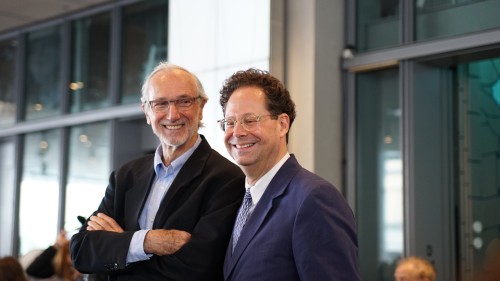 Architect Renzo Piano and Director Adam D. Weinberg. Whitney Museum. Photograph: Miguel Benavides.