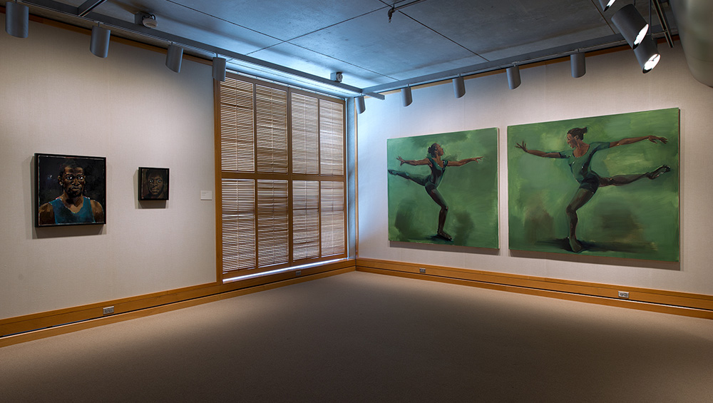 Lynette Yiadom-Boakye, Brothers to a Garden, 2017. Oil on linen. Lent by Lonti Ebers, © Lynette Yiadom-Boakye, courtesy of the artist, Jack Shainman Gallery, New York, and Corvi-Mora, London.
