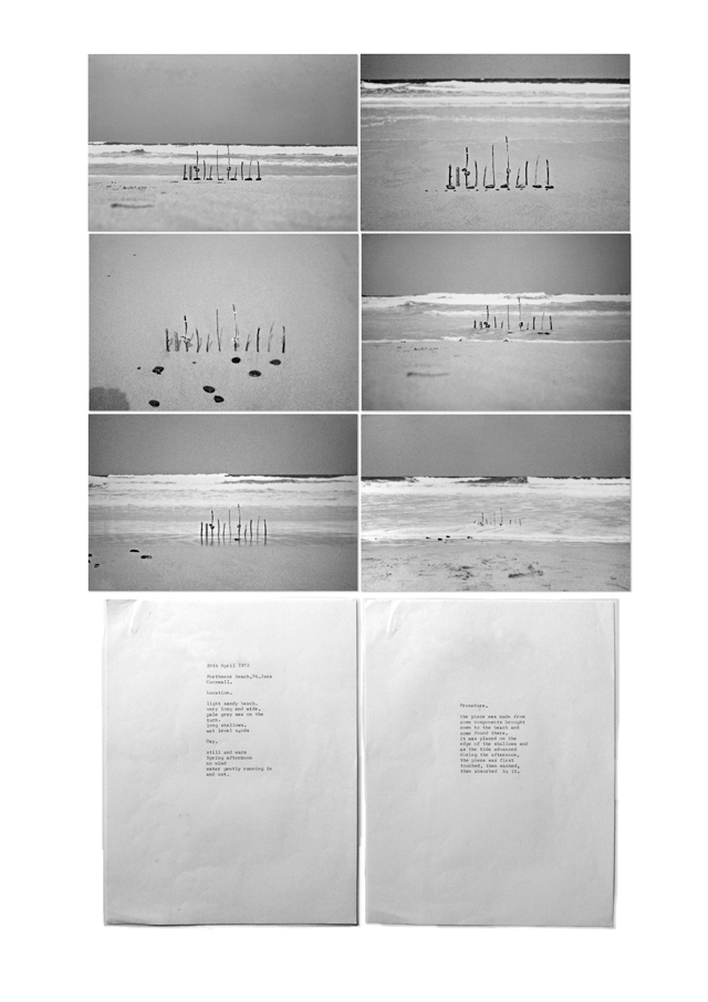 Marie Yates. Field Working Paper 7. – 26th April 1972 – Porthmeor Beach, St Ives, Cornwall, 1972. Copyright the artist. Courtesy Richard Saltoun Gallery.