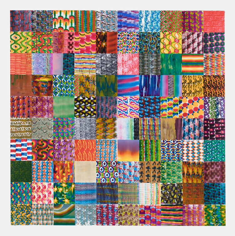 Luiz Zerbini, Quadrícula Grande, 2020. Acrylic on canvas, 200 x 200 cm (78 3/4 x 78 3/4in). Copyright Luiz Zerbini. Courtesy the artist and Stephen Friedman Gallery, London. Photo: Pat Kilgore.
