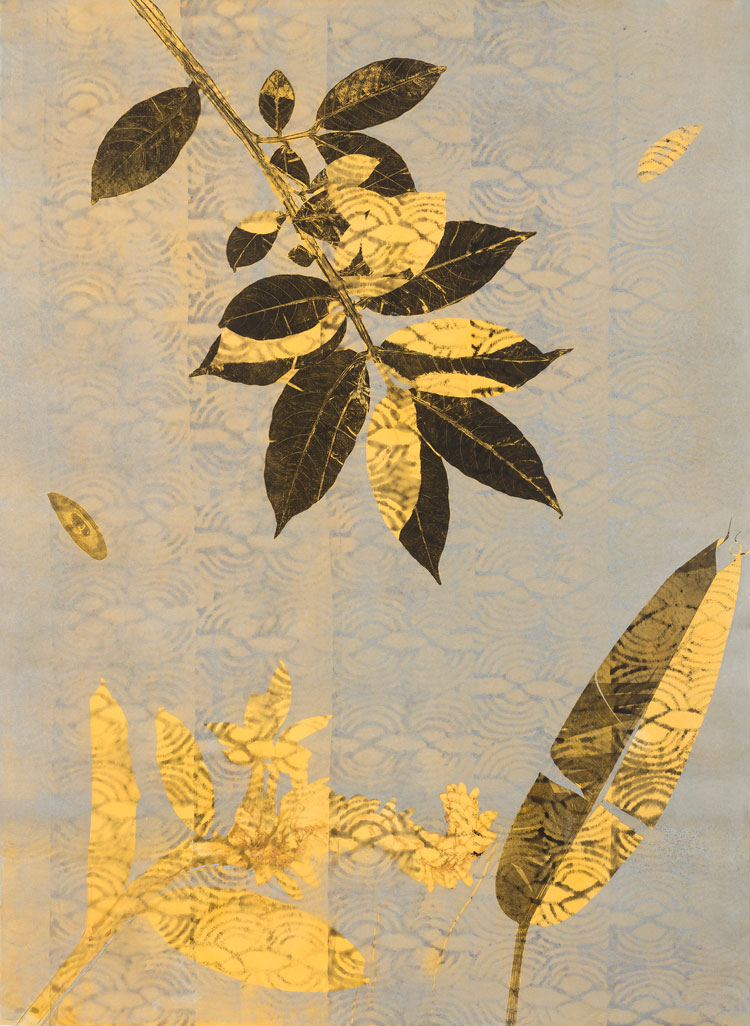 Luiz Zerbini, Camuflagem Prata 2020. Acrylic and oil on Hahnemühle paper, 107 x 80 cm (42 1/8 x 31 1/2in). Copyright Luiz Zerbini. Courtesy the artist and Stephen Friedman Gallery, London. Photo: Pat Kilgore.