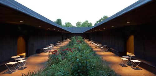 Serpentine Gallery Pavilion 2011, view 3.
Designed by Peter Zumthor. © Peter Zumthor.
Photograph: Hufton+Crow.