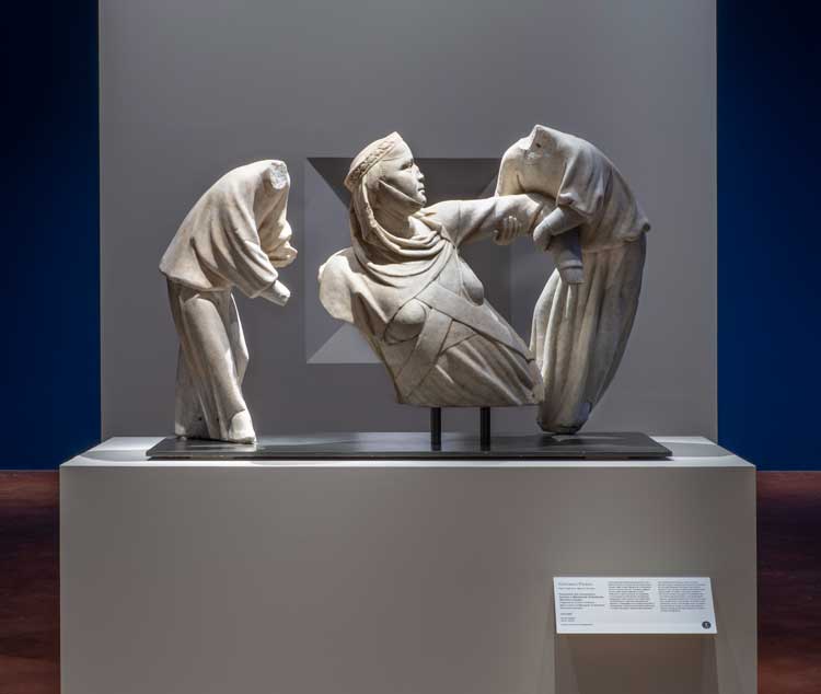 Giovanni Pisano, Fragments of the Funerary Monument of Margaret of Brabant (Elevatio animae), 1312–1314.