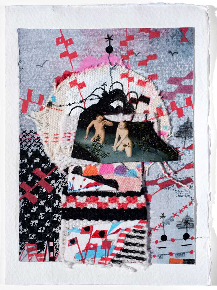 Virginia Verran, Facture / Fracture (After Cranach), 2018. Mixed media on watercolour paper. Image © the Artist.